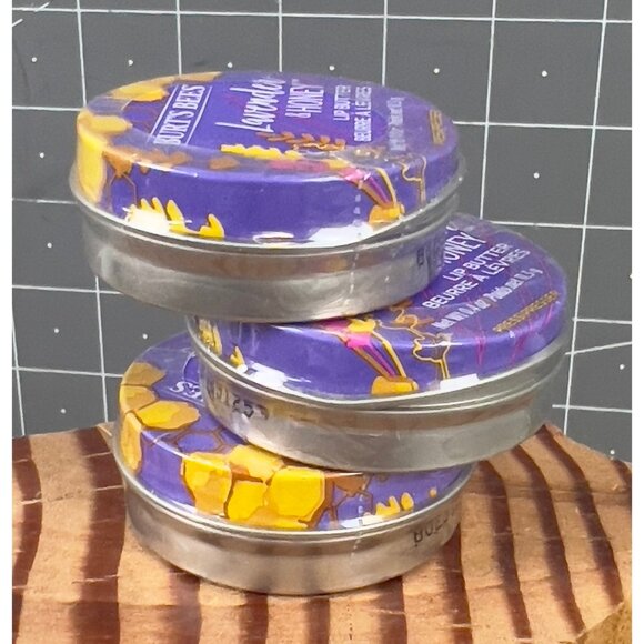 3- Burts Bees Lavender & Honey Lip Butter 0.4 Oz New Sealed Tins - Picture 3 of 4